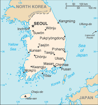 Map of Korea, Republic of