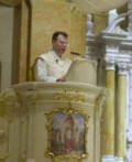 Father Altier in the sanctuary of Saint Agnes